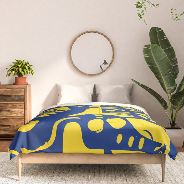 Blue Sweet Monsters in the Sun Street Art Graffiti Design Comforter Gallery Image 3