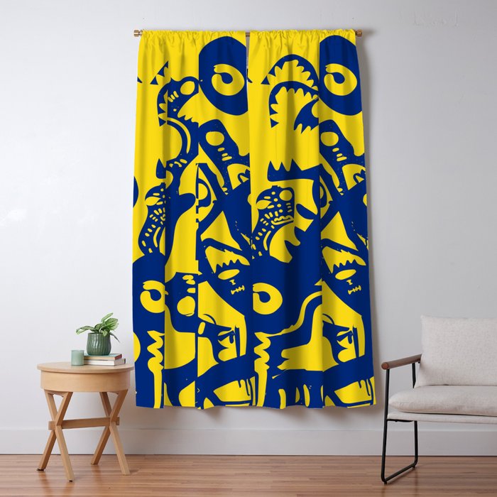 Blue Sweet Monsters in the Sun Street Art Graffiti Design Window Curtain Gallery Image 5