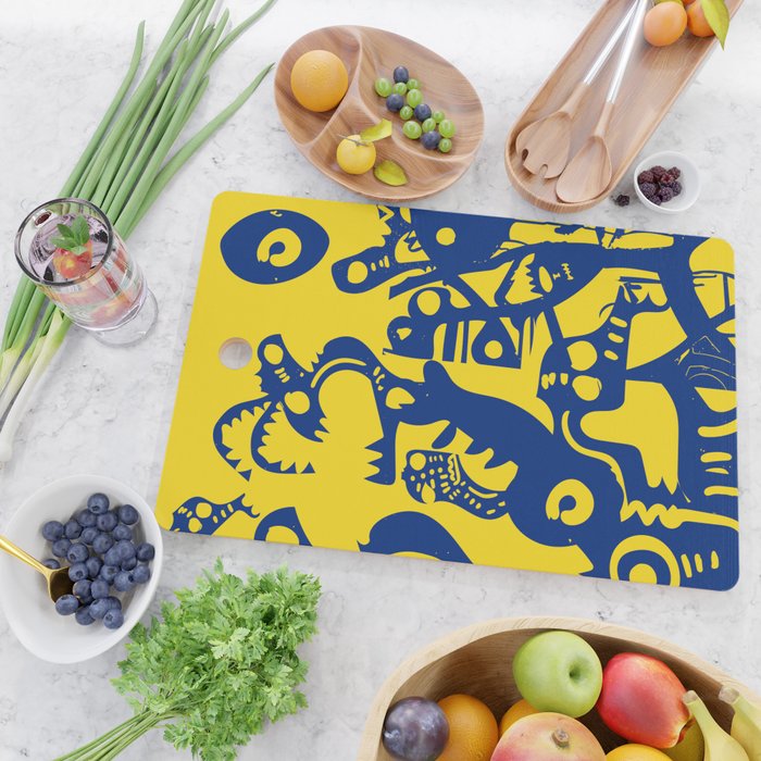 Blue Sweet Monsters in the Sun Street Art Graffiti Design Cutting Board Gallery Image 2