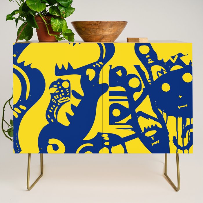 Blue Sweet Monsters in the Sun Street Art Graffiti Design Credenza Gallery Image 1