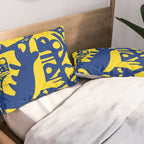 Blue Sweet Monsters in the Sun Street Art Graffiti Design Pillow Sham Gallery Image 2