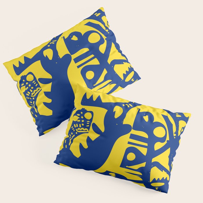 Blue Sweet Monsters in the Sun Street Art Graffiti Design Pillow Sham Gallery Image 1