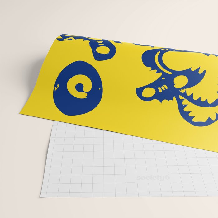Blue Sweet Monsters in the Sun Street Art Graffiti Design Wrapping Paper Gallery Image 2