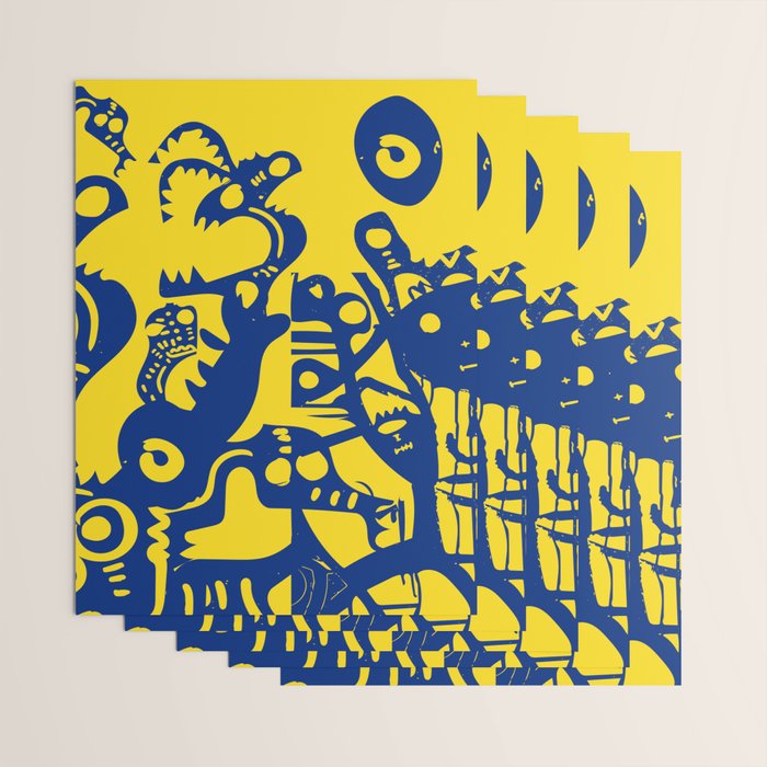 Blue Sweet Monsters in the Sun Street Art Graffiti Design Wrapping Paper Gallery Image 3