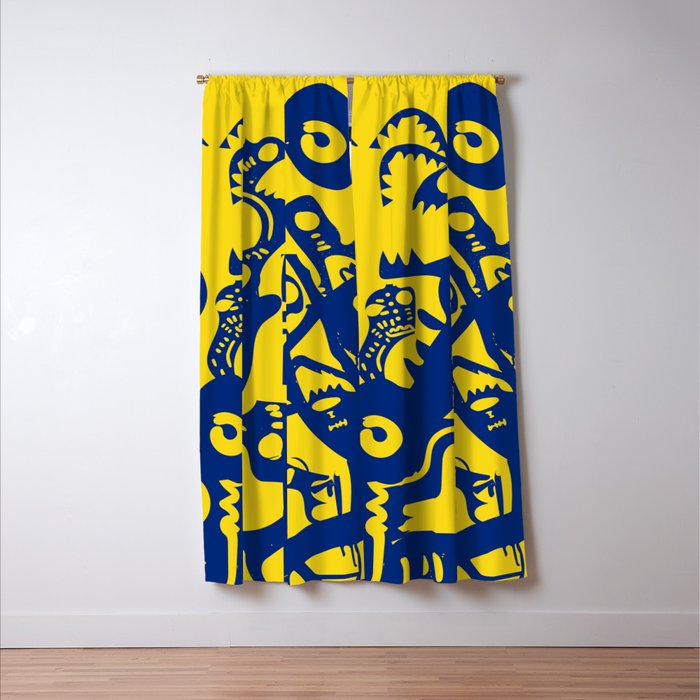Blue Sweet Monsters in the Sun Street Art Graffiti Design Window Curtain Gallery Image 3