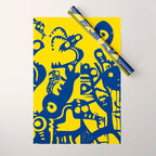 Blue Sweet Monsters in the Sun Street Art Graffiti Design Wrapping Paper Gallery Image 1