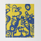 Blue Sweet Monsters in the Sun Street Art Graffiti Design Throw Blanket Gallery Image 2