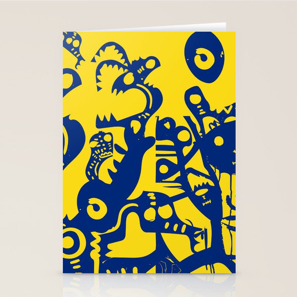 Blue Sweet Monsters in the Sun Street Art Graffiti Design Stationery Card Gallery Image 1
