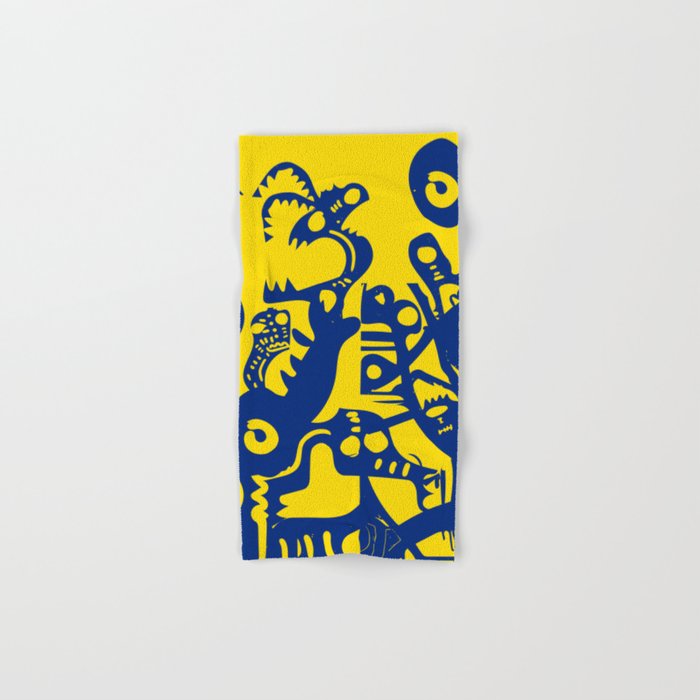 Blue Sweet Monsters in the Sun Street Art Graffiti Design Bath Towel Gallery Image 1