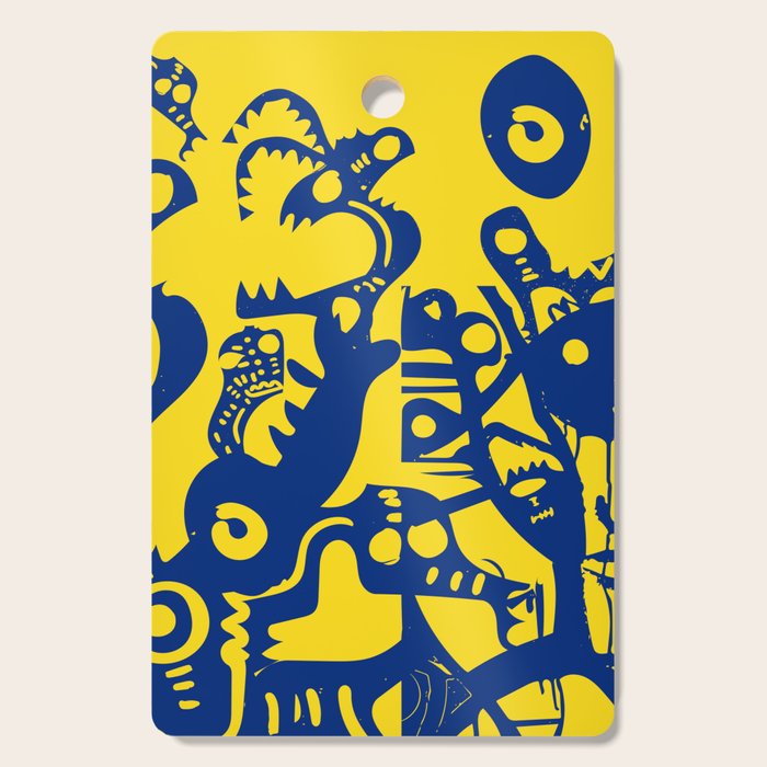 Blue Sweet Monsters in the Sun Street Art Graffiti Design Cutting Board Gallery Image 1