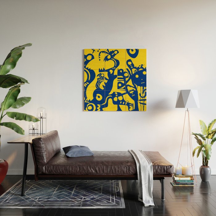 Blue Sweet Monsters in the Sun Street Art Graffiti Design Wood Wall Art Gallery Image 2