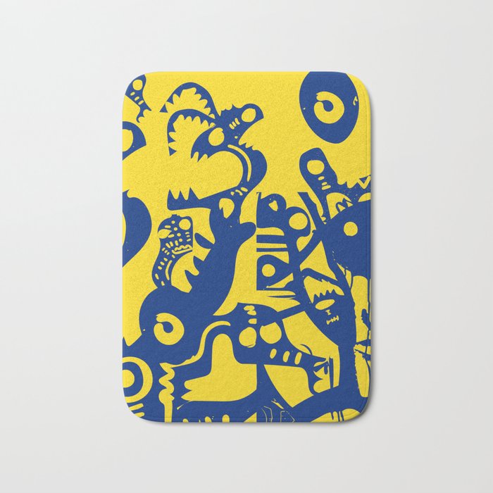 Blue Sweet Monsters in the Sun Street Art Graffiti Design Bath Mat Gallery Image 1