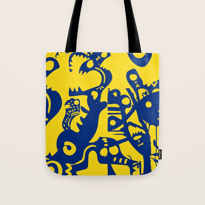 Blue Sweet Monsters in the Sun Street Art Graffiti Design Tote Bag Gallery Image 1