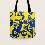 Blue Sweet Monsters in the Sun Street Art Graffiti Design Tote Bag Gallery Image 1