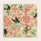 Floral Cranes Wood Wall Art Gallery Image 1