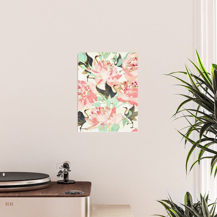 Floral Cranes Poster Gallery Image 2