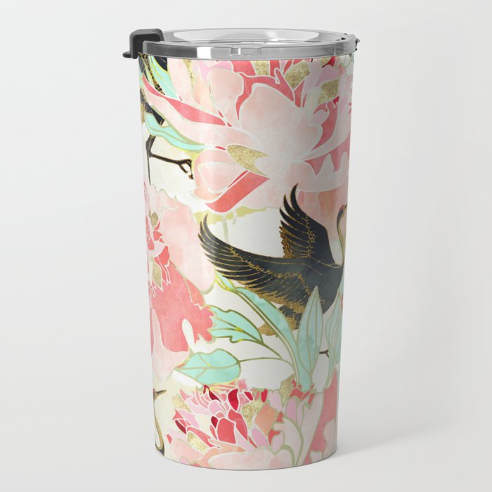 Floral Cranes Travel Mug Gallery Image 3