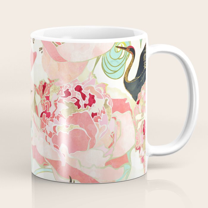 Floral Cranes Coffee Mug Gallery Image 1
