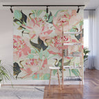Floral Cranes Wall Mural Gallery Image 1