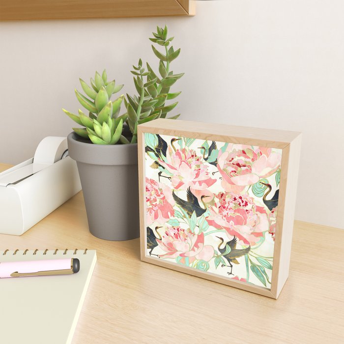 Floral Cranes Mini Art Print Gallery Image 2