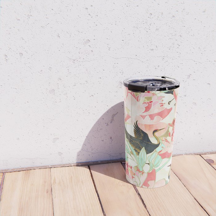 Floral Cranes Travel Mug Gallery Image 4