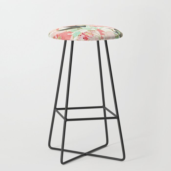Floral Cranes Stool Gallery Image 1