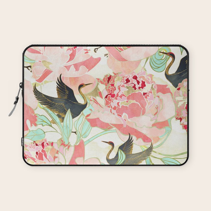 Floral Cranes Laptop Sleeve Gallery Image 1