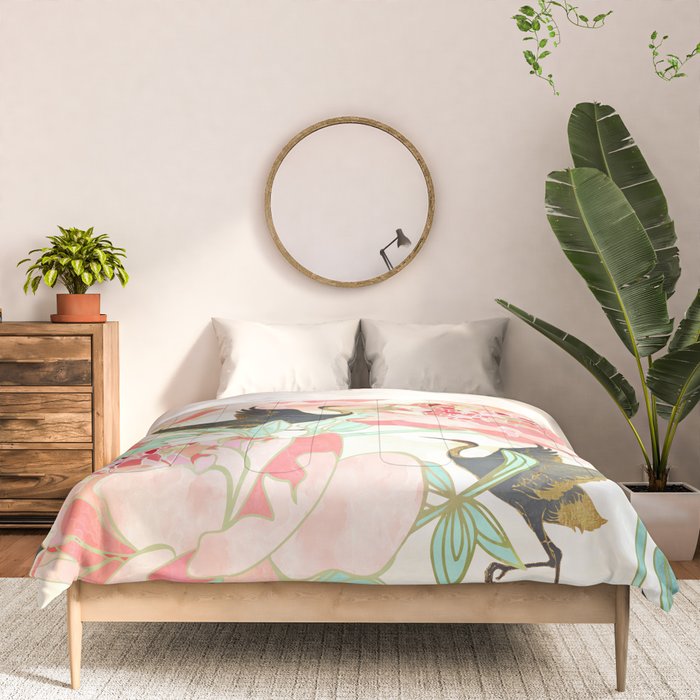 Floral Cranes Comforter Gallery Image 3