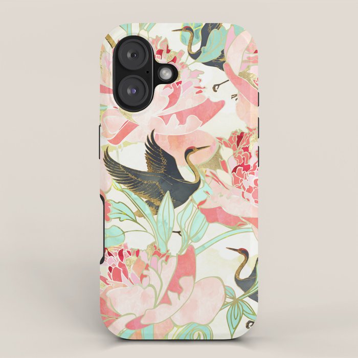 Floral Cranes iPhone Case Gallery Image 1