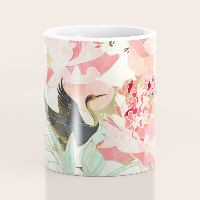 Floral Cranes Coffee Mug Gallery Image 4