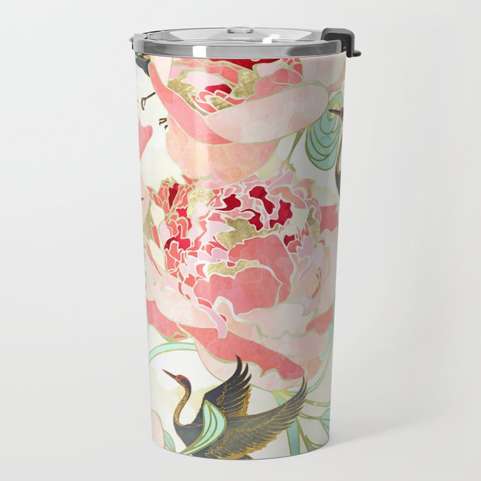 Floral Cranes Travel Mug Gallery Image 2