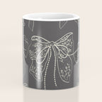 Romantic Bows Gray Pattern Coffee Mug Gallery Image 4