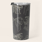 Romantic Bows Gray Pattern Travel Mug Gallery Image 3