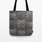 Romantic Bows Gray Pattern Tote Bag Gallery Image 1