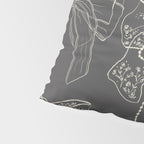 Romantic Bows Gray Pattern Pillow Sham Gallery Image 4