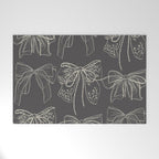 Romantic Bows Gray Pattern Welcome Mat Gallery Image 1