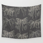 Romantic Bows Gray Pattern Wall Tapestry Gallery Image 4