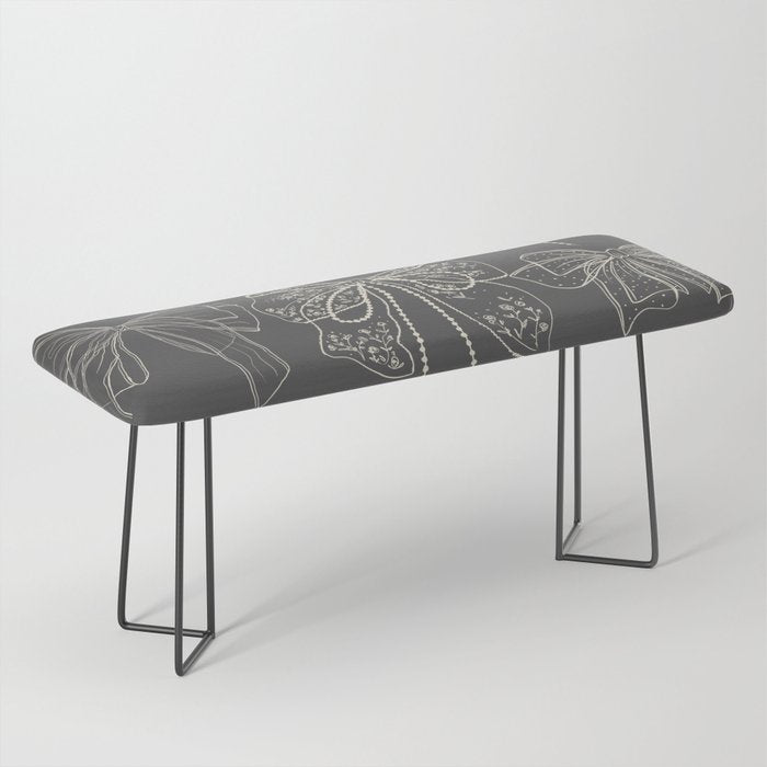 Romantic Bows Gray Pattern Bench Gallery Image 1