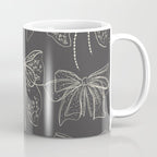 Romantic Bows Gray Pattern Coffee Mug Gallery Image 1