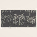 Romantic Bows Gray Pattern Desk Mat Gallery Image 3