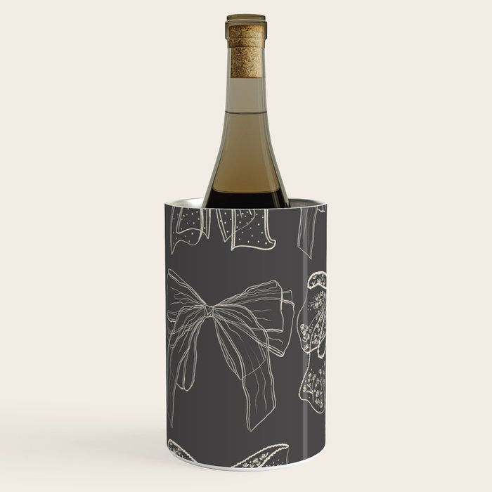 Romantic Bows Gray Pattern Wine Chiller Gallery Image 2