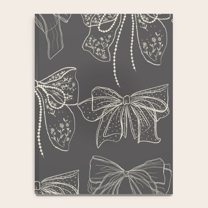 Romantic Bows Gray Pattern Notebook Gallery Image 4
