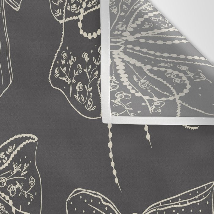 Romantic Bows Gray Pattern Wall Tapestry Gallery Image 3