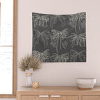 Romantic Bows Gray Pattern Wall Tapestry Gallery Image 2