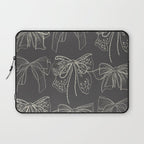 Romantic Bows Gray Pattern Laptop Sleeve Gallery Image 1