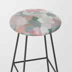 Paris Peonies - Coral Peach Pink Sage Green Mint Spring Flowers Abstract Nature Painting Art Stool Gallery Image 2
