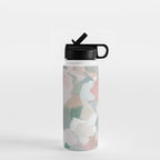 Paris Peonies - Coral Peach Pink Sage Green Mint Spring Flowers Abstract Nature Painting Art Water Bottle Gallery Image 1