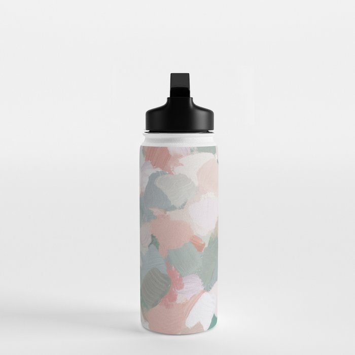 Paris Peonies - Coral Peach Pink Sage Green Mint Spring Flowers Abstract Nature Painting Art Water Bottle Gallery Image 3