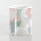 Paris Peonies - Coral Peach Pink Sage Green Mint Spring Flowers Abstract Nature Painting Art Coffee Mug Gallery Image 4