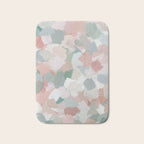Paris Peonies - Coral Peach Pink Sage Green Mint Spring Flowers Abstract Nature Painting Art Bath Mat Gallery Image 1